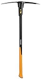 Fiskars Kreuzhacke IsoCore L für grobe Arbeiten auf harten, steinigen Böden, Länge: 91 cm, Gewicht: 3,4 kg, Schwarz/Orange, 1020166