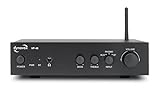 Dynavox VP-40 Stereo-Verstärker, kompakter HiFi-Verstärker mit Phono-Eingang für Plattenspieler, BT-Streaming, Bass-und Höhenregelung, Kopfhöreranschluss, schwarz