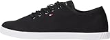 Tommy Hilfiger Damen Cupsole Sneaker Canvas Lace Up Elegant, Schwarz (Black), 41