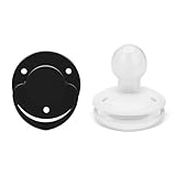 CutiePlusU BPA-frei Adult Sized Schnuller für Erwachsene 2er Pack Runder Small Shield aus Silikon Einfarbig Für Stressabbau & Entspannung - Schwarz+Weiß