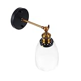 Sewroro Transparente Wandlampe mit Dekorativer Kuppel Amerikanischer Landhausstil ohne Leuchtmittel Geeignet als Flur und Schlafzimmerbeleuchtung Moderne Nachttischlampe für Wohnräume und