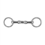Equine Smile ES0108 Gebiss Pony Klein Wassertrense Doppelt Gebrochen aus Edelstahl Ringdurchmesser 45 mm Gebissstärke 10 mm (9.5 cm)