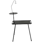 Womsclo Camping -Tisch, 48x28 cm abnehmbare Camptische mit Laternenhaken, tragbarer Picknicktisch für das Grillfischen im Freien