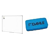 Amazon Basics Magnetisches Whiteboard mit Stiftablage und Aluminiumleisten & Dahle Whiteboard Schwamm (Magnetischer Wischer für Trockenreinigung auf vielen Oberflächen) blau, 1 Stück