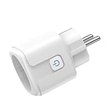 Intelligente WLAN-Steckdose,16 A 3680W, Smart Plug kompatibel mit Alexa und Google Home,Energieüberwachung | App Fernbedienung | Sprachsteuerung | Timer (weiß)