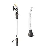 Fiskars Schneidgiraffen-Set, Bypass Teleskop-Schneidgiraffe, Stahlklinge/Aluminiumstiel, 2,4 - 4 m, UPX86 und Adapter-Baumsäge Gehärteter Stahl, 46 cm, 1023634