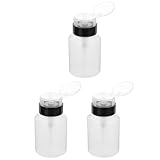 Hemobllo 3 Stück Maniküre Pressflasche Nagellackentferner mit Sicherem Verschluss Großer Öffnung Transparent Nagelkunst Zubehör Flüssigkeitsspender für Wattepads