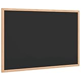 vidaXL Kreidetafel mit massivem Kiefernholzrahmen Schwarz 60x40 cm, Tafel, Kreidetafel für Wand, Schreibtafel für Büro, Küchentafel