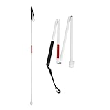 HURRISE Faltbarer Gehstock, 127 cm Gehstock Klappbar Für Sehbehinderte, Blindenstock Mit Kugel, Gehhilfe für Senioren inklusive Aufbewahrungstasche, Damen und Herren Krücke