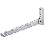 Gedotec Klapphaken Aluminium Silber matt geschliffen - klappbar | 1 Stück Aufbau-Haken - Länge 330 mm | Kleiderhaken optimal für Bäder etc. - Wandhalterung | Garderobenhaltung Wand-Kleiderhaken