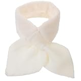 FRCOLOR Warmer Halswärmer Deckenschal Für Frauen Damen Strickschal Winter Warme Schals Kapuzenschal Winterschals Vlies Gestrickt Halswärmerschal Frauen Plüschschal Fälschung Polyester Weiß