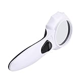 DECORNIJIA Handliche Leselupe mit LED Lichtern Tragbare Vergrößerungshilfe für Lesen Beobachten und Reparieren Hohe Vergrößerung Ausleuchtung bei Schlechten Lichtverhältnissen