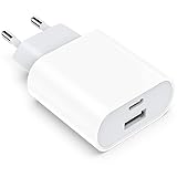 USB C Ladegerät, 20W 2Port USBC Netzteil Adapter Mehrfach für iPhone 16/16 Pro/16 Pro Max/16 Plus/15 14 13 12 11 Pro Max X XS, Samsung, Schnellladegerät Handy Stecker Charger Ladestecker Ladeadapter