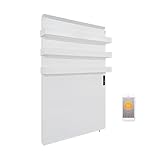 Infrarotheizung mit Thermostat 830 Watt, Bad-Heizkörper mit Handtuchhalter, Infrarot Wandheizung mit App Steuerung, Elektroheizung mit Touchscreen, Handtuchheizung, Handtuchtrockner, Weiß