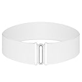 JIEYAO Taillengürtel Breit Stretchgürtel,Weiß Damen Breiter Elastischer Gürtel für Kleid Kleider Abendkleid()