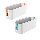 Bettablage Zum Einhängen, 2 Stück Bett Organizer Zum Einhängen, Bett Organizer, Nachttisch Bett Bettablage Betttasche Boxen mit 2 Abnehmbarer Haken, Hängebett Organizer Aufbewahrungskorb, für Büro