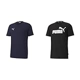 PUMA Herren Teamgoal 23 Casuals Tee T-Shirt, Peacoat, XL EU & Herren ESS Logo Tee T Shirt, Black, XL EU