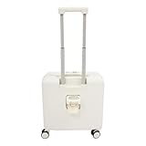 Fyssnn 18' Handgepäck Koffer mit Laptopfächern, Leichter Kabinentrolley mit Hartschale, 4 Spinner-Rollen, Teleskopgriff & Zahlenschloss, Kleiner Reisekoffer für Business, Kurzreisen, Urlaub (Weiß)