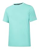 Herren Rash Guard UPF 50+ Sonnenschutzkleidung Kurzarm-T-Shirts für Männer Leichte, schnell trocknende SPF UV Swim Surfing Tees Cyanfarben 07-3XL