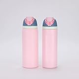 KLIUYANWE Edelstahlbecher, Doppel-Trinkhalm-Becher