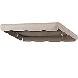 Hollywoodschaukel Dachbezug, Universal Ersatzdach Gartenschaukel 2/3 Sitzer, 210D Wasserdicht Oxford, UV-Schutz Schaukel Dach Ersatz Bezug(Coffe,75x47x7inch/191x120x18cm)