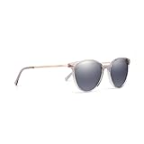 Caboto - Lou - Damen Sonnenbrille, Grau Transparent, Polarisierte NXT Gläser, Rosé Gold Bügel