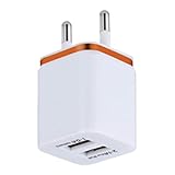 Steckdosenadapter mit zwei USB-Anschlüssen – Doppeltes USB-Ladegerät | USB-Wandladegerät | Tragbares Wandladegerät für Telefone | Dual-Ladegerät mit hoher Leistung