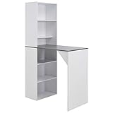 LIANGDONFC Bartisch mit Schrank Weiß 115x59x200 cm