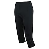 Airtracks Damen Fahrradhose 3/4 Lang Comfort Line - Radhose - 3/4 Radlerhose - 3D Coolmax gepolstert - Atmungsaktiv - UV Schutz - Reflektoren- schwarz - XXL