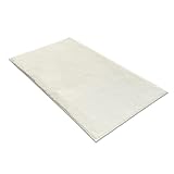 Comart - Puffy Teppich - Modernes Design - Maschinenwaschbar - Rutschfester Boden - Super Weich - Kurzflor - Teppich für Wohnzimmer und Schlafzimmer - Weiß - Rechteckig 40 x 60 cm