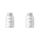 Nutri + L Glutamin Kapseln vegan + hochdosiert - 240 Kapseln - 750 mg reines L-Glutamin Mega Caps - 100% rein + pflanzlich ohne Zusatzstoffe (Packung mit 2)