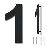 Gebürsteter moderner Edelstahl Hausnummer-152mm hoch-schwarze Beschichtung, schwebende Erscheinung (Nummer 1)