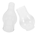 Uonlytech 2 Stück Klarer Glas schornstein für Öllampe Vintage öllampenabdeckung Hitzebeständig Ersatz für Petroleumlampe Wohnraumbeleuchtung