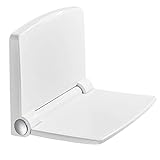 Heuffe Verdickter Klappbarer Duschsitz mit Rückenlehne Wandmontage - Schwerlast 200kg Faltbarer Duschhocker mit Anti-Rutsch Oberfläche, Weiß