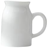 Blumenvase, 400 ml Keramik Elegante weiße Vase mit Griff für Tisch, Regalbuchhandel, Kaminsims, Eingangsblume