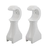 ULTECHNOVO Holz Gardinenstangenhalter 2 Stück Weiß 35mm Öffnung Fenstergardinenstangenhalterung mit Dekorativem Endstück für Wohnzimmer Schlafzimmer