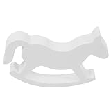 GALPADA 5 Stück Kleines Weißes Holz-schaukelpferd Dekoratives für Hochzeit und Kinderzimmer Stabile Holzfigur als Stilvolle Hochzeits Wohnraumdekoration