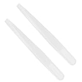 2 Stück Kunststoff Pinzette Antistatisch,Pinzette Plastik Staubfrei Weiß,Pinzette mit flachen Spitzen Präzisions,Kunststoff Pinzette Fasermaterialien für Elektronik, Laborarbeiten, Hobbys