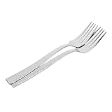 SOIMISS 2 Stück Hammermustergabel Lange Goldene Essgabel Fleischgabel Grillgabel Abendessen Gabeln Dessertgabel Besteck Mischgabel Vorspeisengabeln Silber Rostfreier Stahl