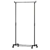 Rollbarer Kleiderständer – Kleiderständer aus Stahl mit drehbaren Rollen | Platzsparender Aufbewahrungsständer für Kleidung, Schuhe, Zubehör – ideal für Schlafzimmer, Eingangsbereich, Schlafsaal