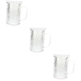 Amosfun 3St Glas mit Deckel Kaffeebecher klare Tasse Bierdose mit Deckel Weinbecher mit Deckel Teebecher kaffeekanne kaffeekännchen tragbarer Bierbecher Getränkebecher aus Glas Transparent