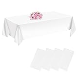 CHEPULA Einweg Tischdecke Weiß, [4 Stück] Wasserdicht Geburtstag Tischdecken, Rechteckig Tischtuch Geeignet für Hochzeit, Party, Kindergeburtstag, Weihnachten, 137 x 274 cm, Weiss