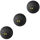 Milisten 3St Squashball Schlägerbälle Schlägerball Indoor-Trainingsbälle Ball für das Training Gummi Black