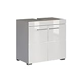 trendteam smart living - Waschbeckenunterschrank Unterschrank - Bad - Amanda - Aufbaumaß (BxHxT) 60 x 56 x 34 cm - Farbe Weiß Hochglanz - 139330101