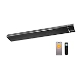 Infrarot Heizstrahler, Infrarotstrahler 2200 Watt, Infrarotheizung mit Thermostat, Elektroheizung mit WiFi App Steuerung Fernbedienung, Infrarotheizstrahler Wand- & Deckenmontage, Terrasse & Garten