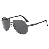 Herren Polarisierte Outdoor Damen Retro Metall Große Rahmen Sonnenbrille Pendler Sport UV400 Fahren Sonnenbrille Geschenk (Color : C, Size : 1)