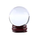 Outbit Klare Kristallkugel 40mm natürlicher Quarz klarer magischer Kristall Heilung Ball mit Stand Base für Yoga Zen Meditation Home Decor