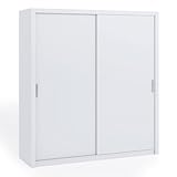 Schiebetürenschrank BONO Breite 200 cm Weiß 2-türige Garderobe (Weiß)