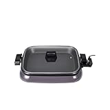 FashionCha Nonstick electric grill pan for BBQ, Dunkelgrau