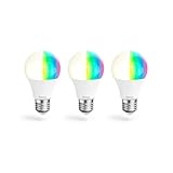 Hama WLAN LED Lampe E27 3er Set (Smart Home Lampe 8,5W Glühbirne, dimmbar, mehrfarbig RGBW, WIFI LED Lampe mit Sprachsteuerung und App, kompatibel mit Alexa, Google, Siri, Apple, kein Hub nötig)